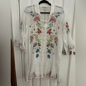 Johnny Was White Linen Dress